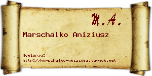 Marschalko Aniziusz névjegykártya